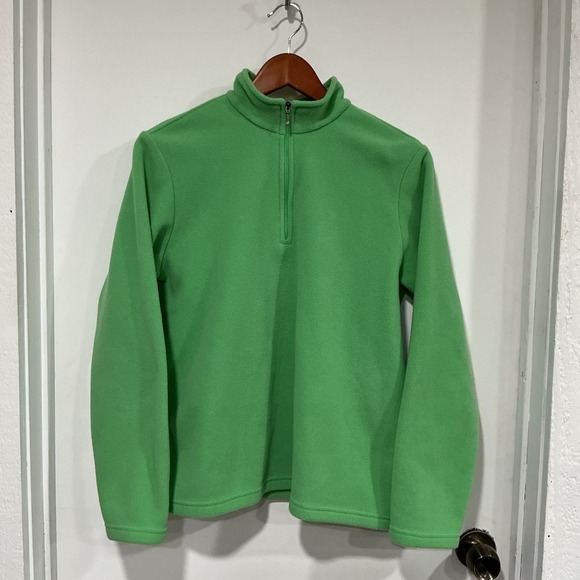 L.L. Bean Tops - L.L. Bean Quarter Zip Fleece, Women's Medium, Green, Outdoors, EUC, 0CVP7